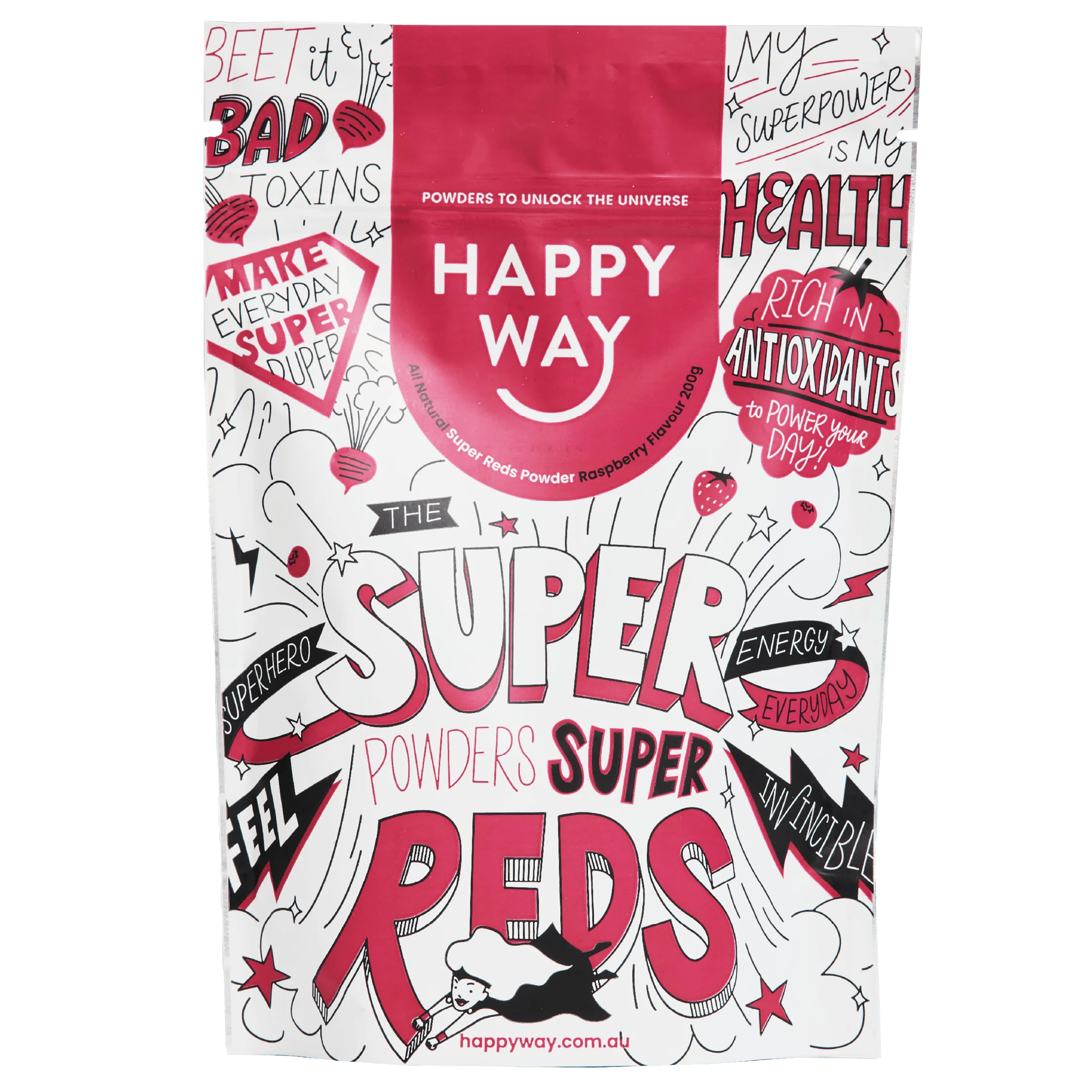 Happy Way Super Reds Powder Raspberry 200g