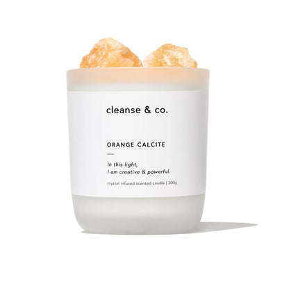 Orange Calcite Intention Candle - Creative &amp; Powerful