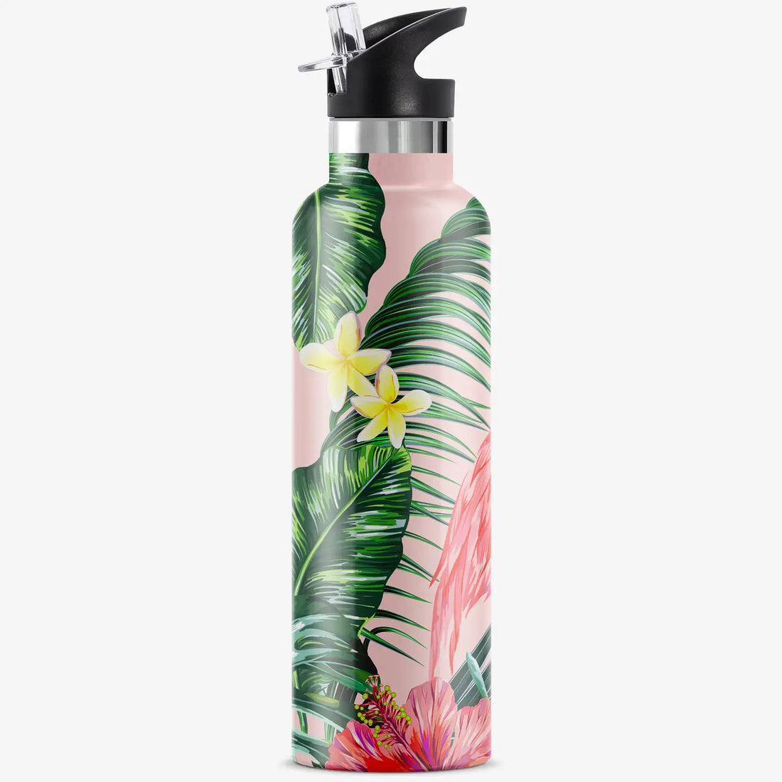 Flamingo Stainless Steel Insulated Water Bottle Flip-Sip Lid &amp; Gift Tube