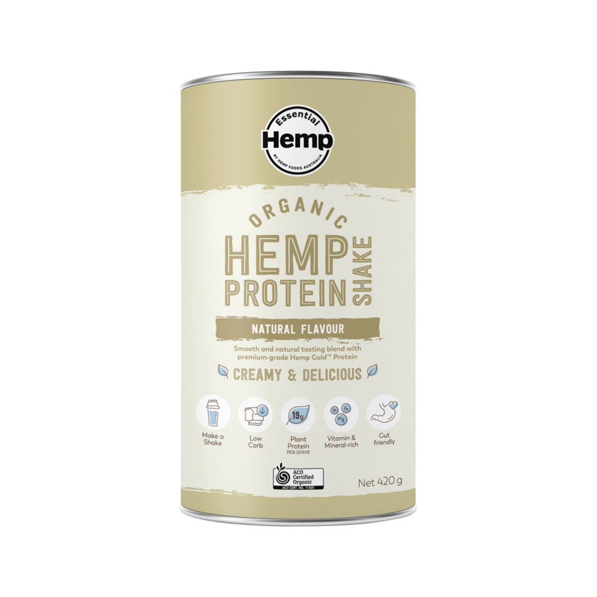 Essential Hemp Organic Hemp Protein Shake Natural 420g