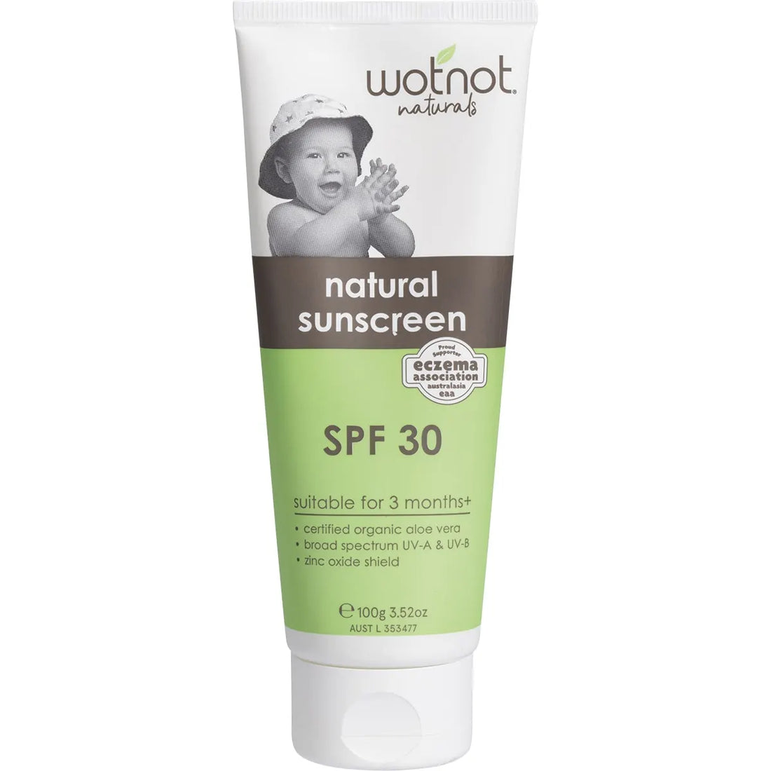 WOTNOT Natural Sunscreen SPF 30 Suitable for 3 Months+ 100g