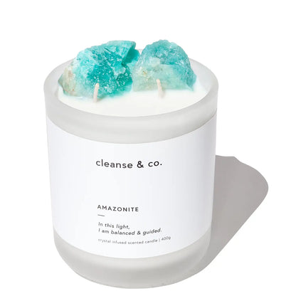 Amazonite Intention Candle - Balanced &amp; Guided