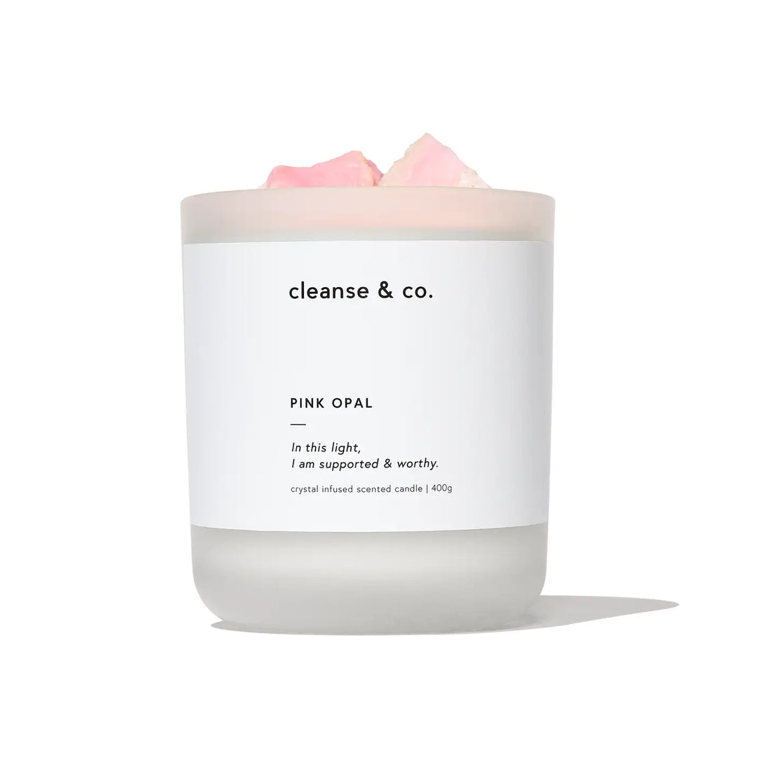 Pink Opal Intention Candle - Supported &amp; Worthy