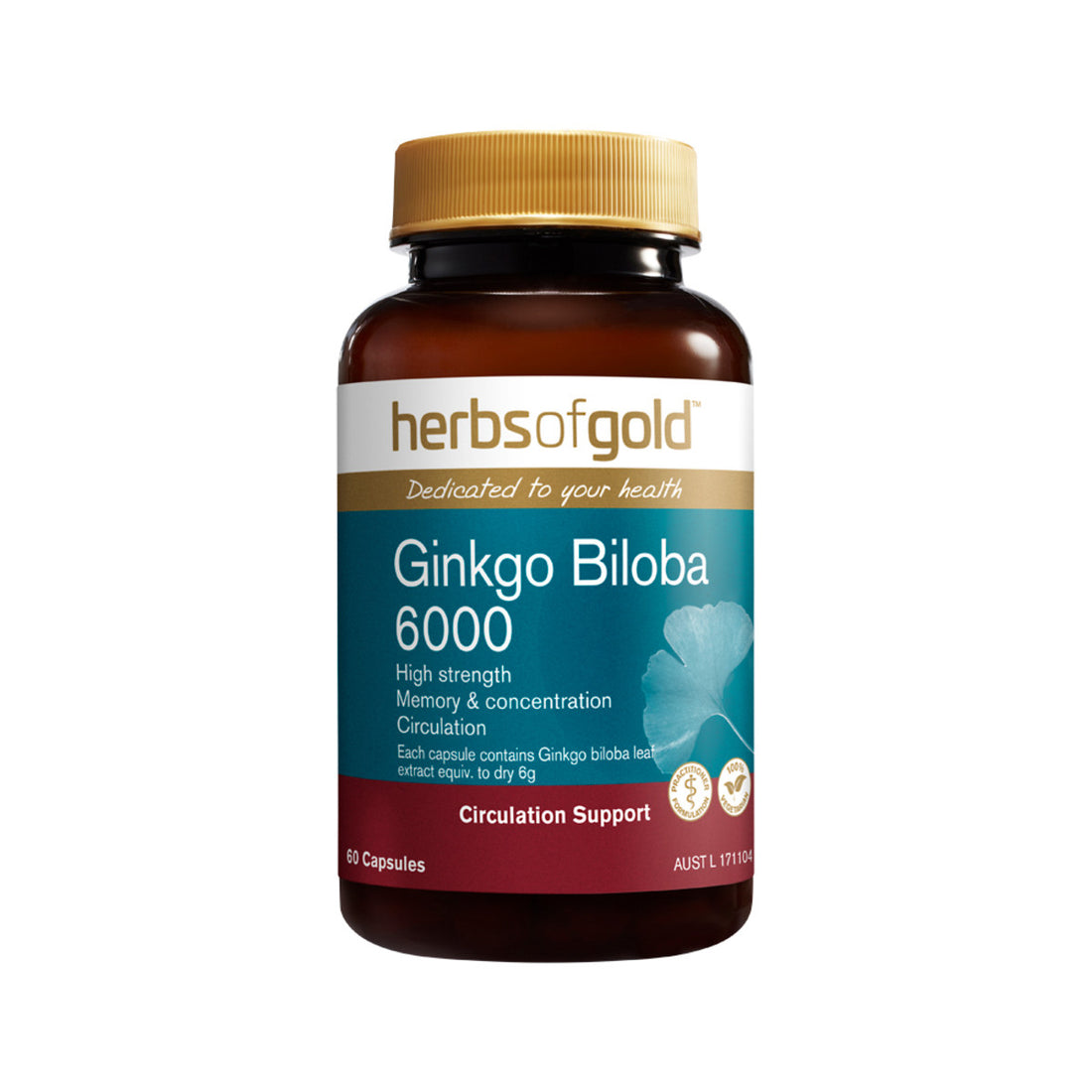 Herbs of Gold Ginkgo Biloba 6000 60t