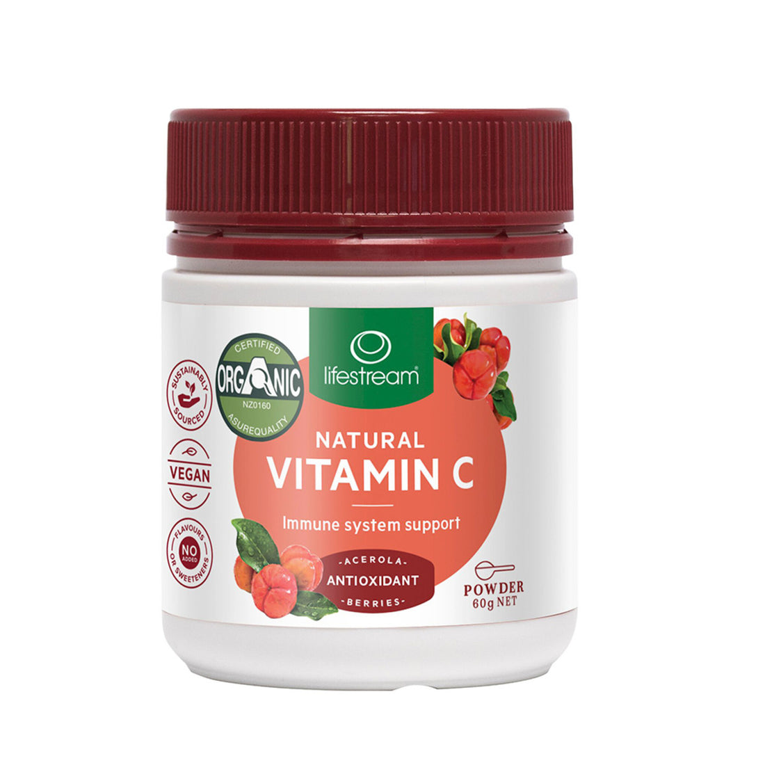 LifeStream Natural Vitamin C (Acerola Berries) 60g Powder