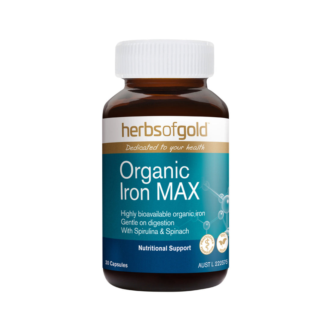Herbs of Gold Organic Iron MAX 30vc